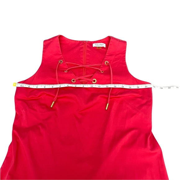 Calvin Klein Women's V Neck with Lace Dress in Bright Pink size 6P/SP - Picture 7 of 10